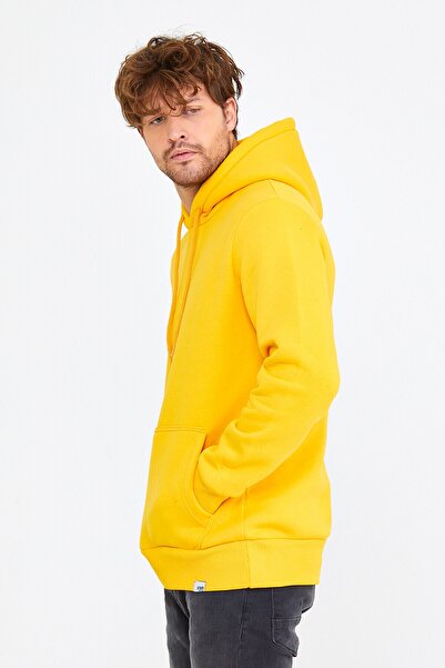 AMAZING CRASH Yellow Unisex Hooded Kangaroo Pocket Basic Sweatshirt