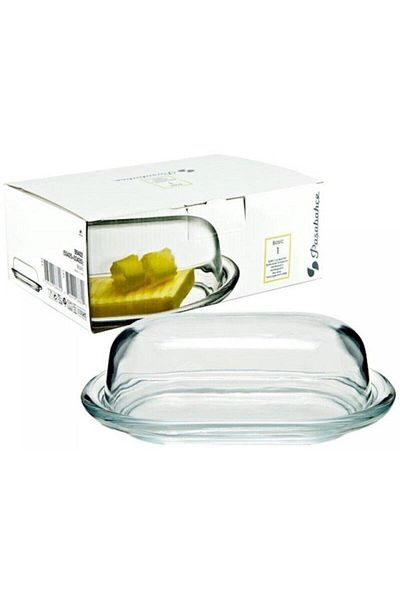 Paşabahçe 98402 Basic Glass Lid Butter Cheese Container 2 Pieces