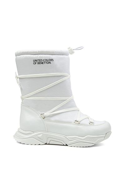Benetton BN-30392 Γυναικείες Μπότες Λευκές