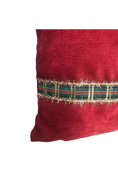 Alacastore New Year Christmas Themed Striped Red Throw Pillow Case