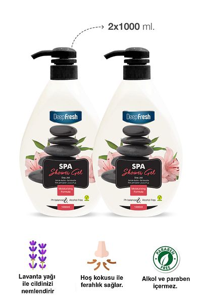 Deep Fresh Spa Shower Gel 1 Lt X 2 Pieces