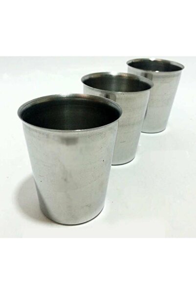 İstoç Türk 3 Adet 8,5cm Ömür Boyu Garantili Paslanmaz Çelik Bardak