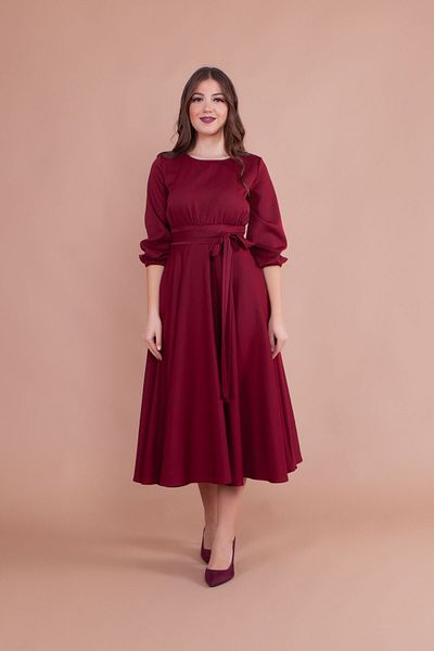 Bidoluelbise Rochie de damă bordeaux lungime midi