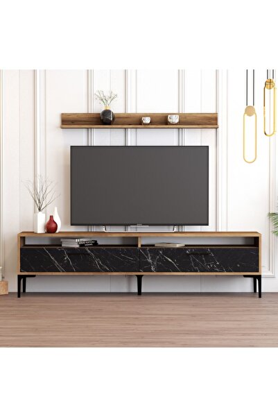 Variant Mobilya Istanbul Tv Ünitesi Ceviz  Siyah Mermer