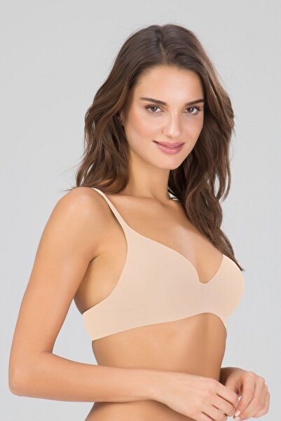 Kom Жіночий бежевий м'який бюстгальтер без кісточок з підкладкою
