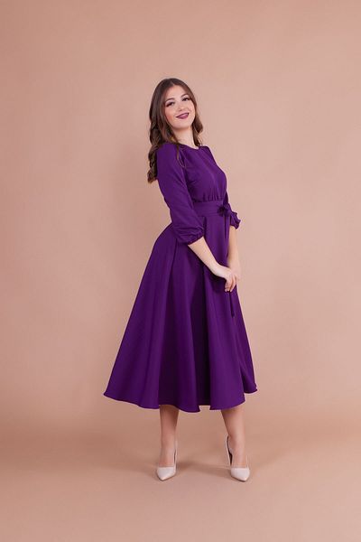 Bidoluelbise Rochie de damă Plum Plus Size Midi Lungime