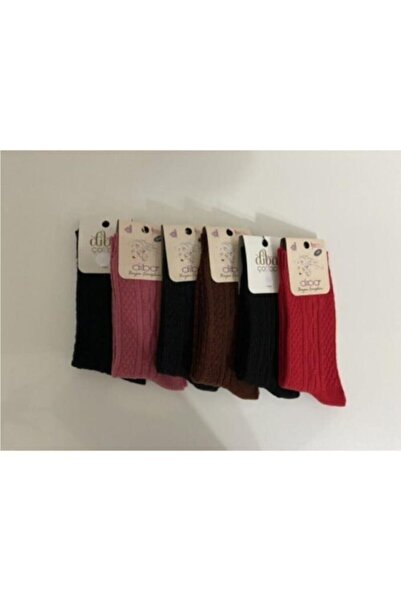 Diba 6'lı Kadın Yün Çorap Lambswool Kuzu Yünü Pamuk Karışımı Sayesinde Rahatsızlık Vermez