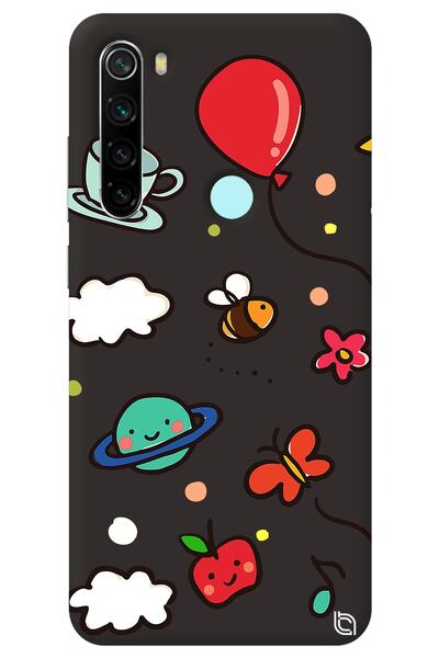 WANNA PROTECT Xiaomi Redmi Note 8 Black Color Bee Balloon Inside Velvet Patte...