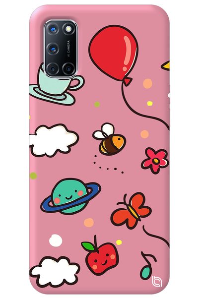 WANNA PROTECT Silicone Phone Case for Oppo A72 Pink Color Bee Balloon Inside ...
