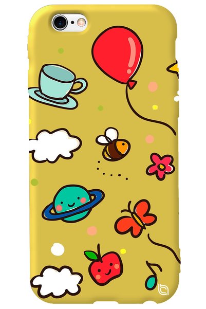 WANNA PROTECT Silicone Phone Case for iPhone 6 Plus Yellow Color Bee Balloon ...