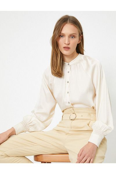 Koton Women's Ecru Collar Shirt
