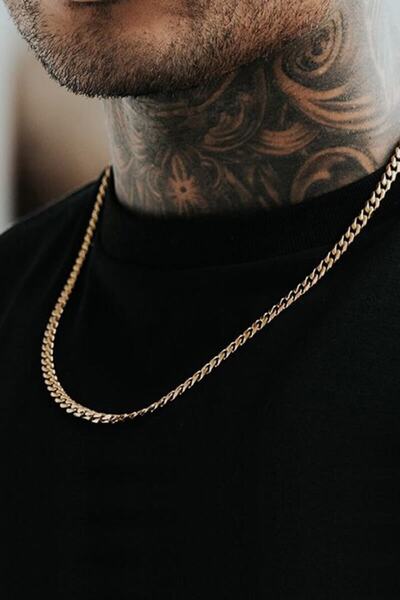 Bluem نموذج سلسلة صفراء للرجال - سلسلة رجالية مستوردة من الفولاذ المقاوم للتشويه A