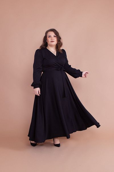 Bidoluelbise Γυναικείο φόρεμα Μαύρο Plus Size Maxi Μήκος