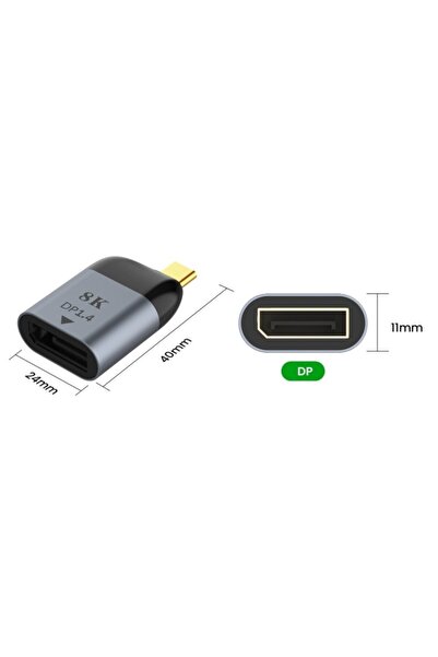 Alfais 4894 Type C To Displayport Kablo Ucu Dp Mini Çevirici Dönüştürücü Adaptör