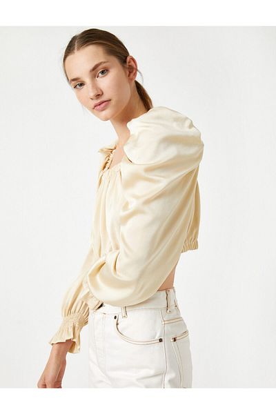 Koton Damenbluse in Beige 0YAF60047FW