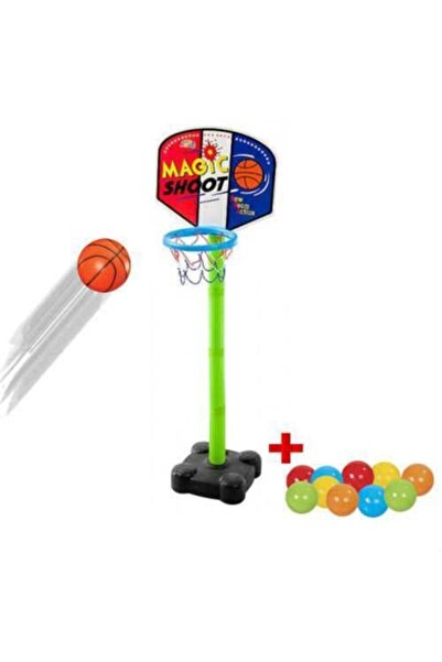 abnturk Ayaklı Basket Potası Mini Basket Topu Dahil Ayaklı Basketbol Oyunu+10 Oyun Topu Hediye Eğitici Çocuk