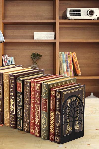 thorqtech حامل كتب معدني مزخرف على شكل شجرة منظم دعم