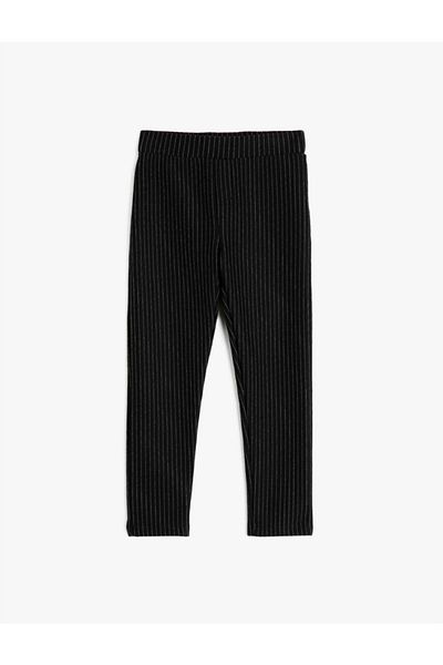 Koton Girl's Black Striped Tights