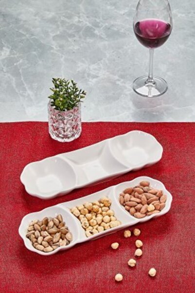 Golden Kitchen Sultan 2 Pieces - 3 Compartment Snack Bowl and Breakfast Set