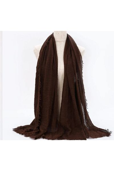 Trablus Bamboo Cotton Brown Wrap Shawl