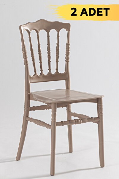 SANDALİE 2 Adet Miray Cappucino Pratik Sandalye / Balkon-bahçe-mutfak