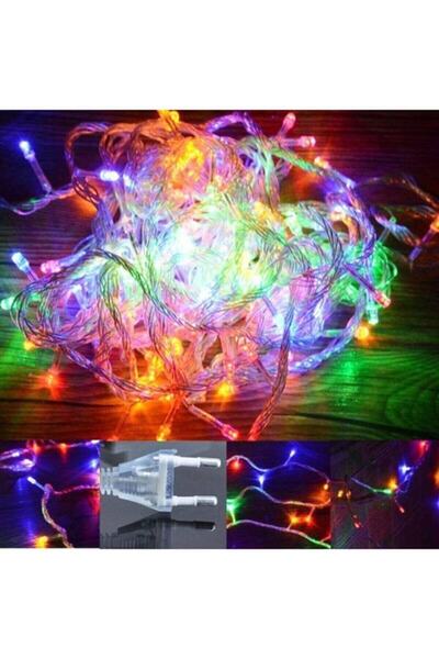 AteşTech 10 Metre 100 Ledli Fişli Led, Dekor Lambası 10m Rgb Yılbaşı Ağacı Işığı - Rgb