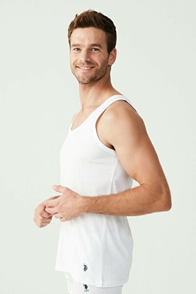 U.S. Polo Assn. 80188 Men's White 2-Pack Undershirts