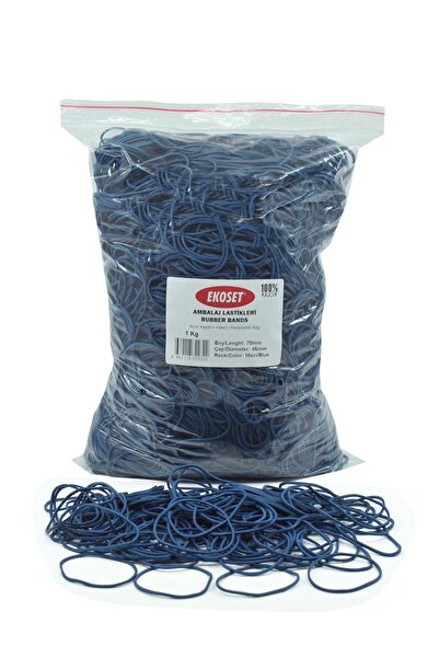 ekoset حزمة مطاطية لتعبئة النقود المعدنية 70 مم أزرق 1 كجم