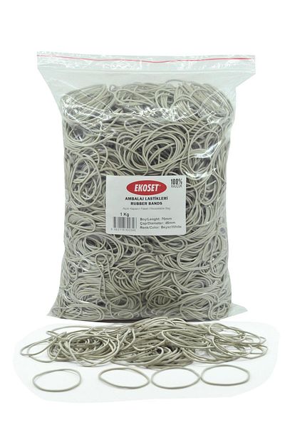 ekoset Rubber Pack Packaging Money Rubber 70mm White 1kg