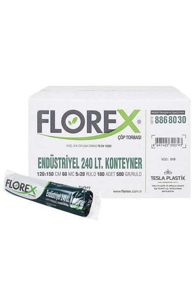 Florex Industrial 240lt Container Black Garbage Bag