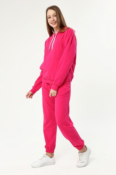 İkmal Hooded Dark Pink Color Suit