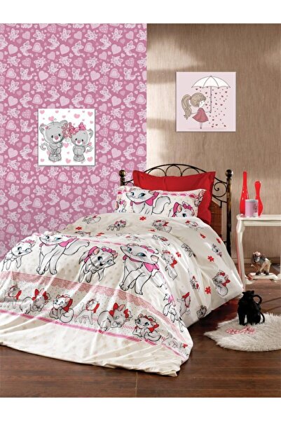 Gasel Home Single Cat Pattern Duvet Cover Set (With Elastic Sheet)
