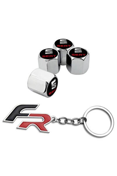 GARDENAUTO غطاء صمام ألمبرا كروم ملون - 4 قطع وسلسلة مفاتيح