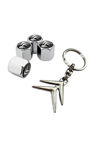 GARDENAUTO Citroen C4 Picasso - غطاء صمام ملون من الكروم مع 4 قطع وسلسلة مفات...