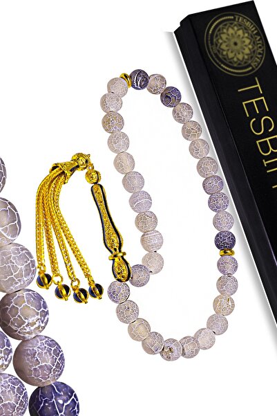 Tesbih Atölyesi Сертифікований Telkari Püskül Фіолетовий Натуральний Агат Тесбіх