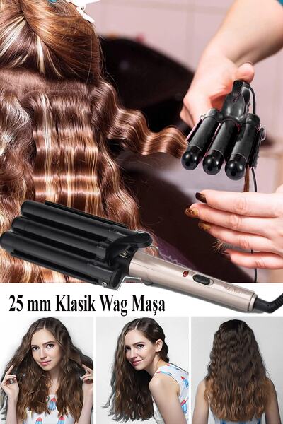Shibowavy Professional (85WATT) Classic 25mm Wag Tongs Ceramic Coating, Wide and Natural Shaping