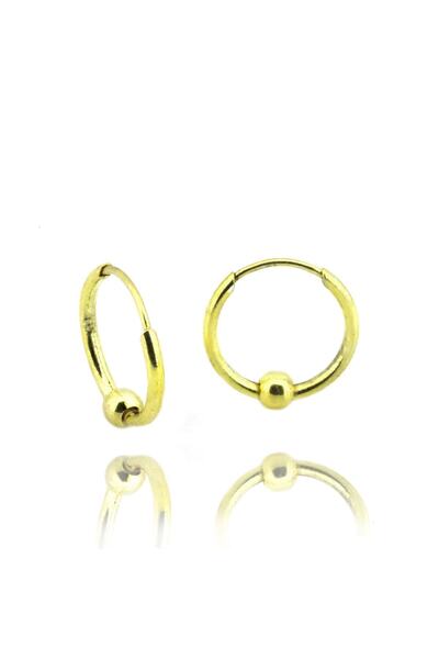 Doğan Silver Kadın 12mm Mini Altın Yaldızlı Halka Küpe Dgn20312