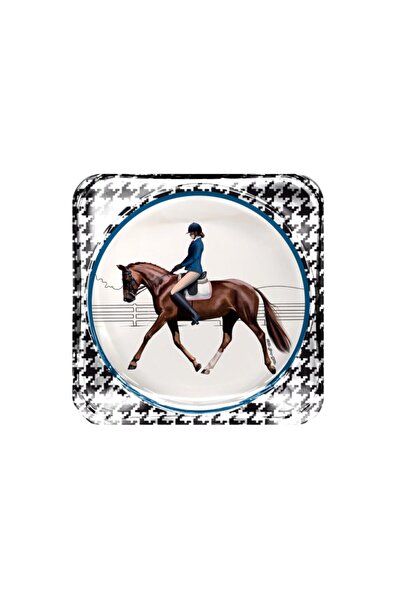 VİTELLİ Equestrian Blue Jacket Glass Coaster
