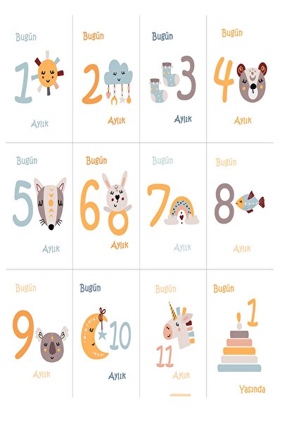 Moky Design Yenidoğan Hastane Çıkış Hediyeleri, Kız Bebek İçin Anı Battaniyesi, 12’li Aylık Ay Dönümü İşaretleri