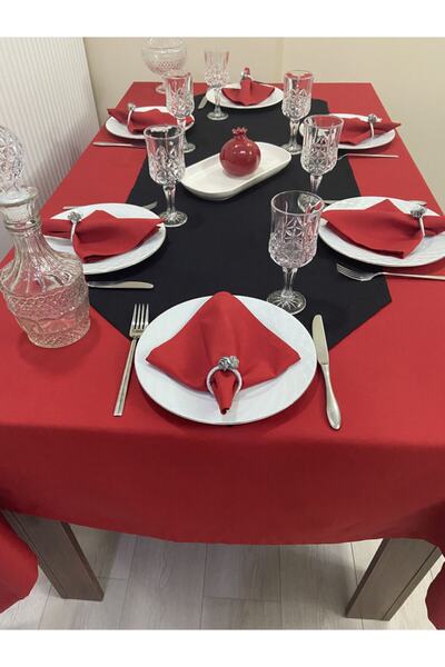 Zeren Home Непромокальний безпроблемний скатертина червоний 25 штук набір