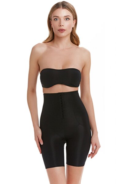 TEN Long Corset with Hooks / Extra Strong Thinning Black