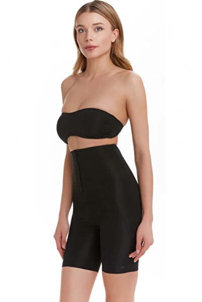 TEN Long Corset with Hooks / Extra Strong Thinning Black