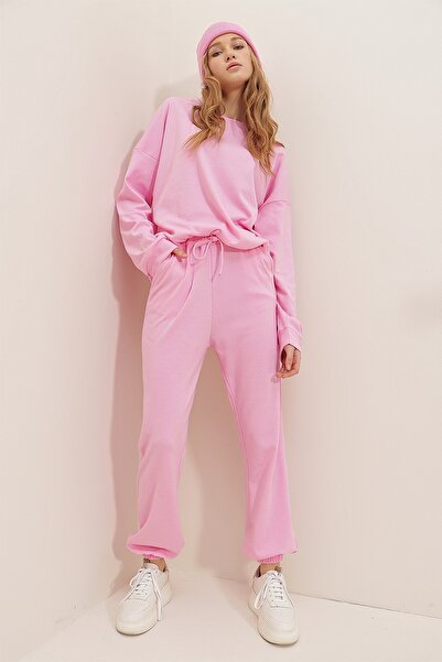 Trend Alaçatı Stili Sweatsuit - Pink - Regular