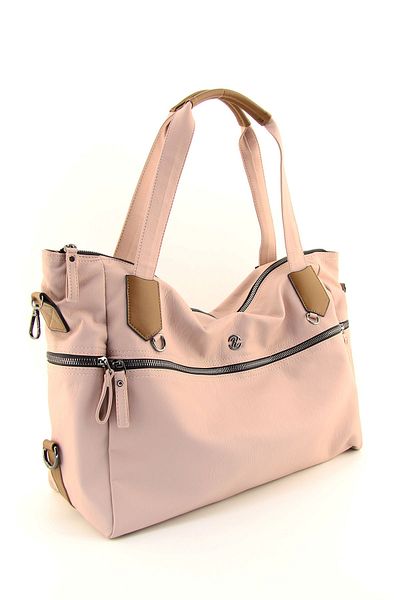 HNB Pink Washed Leather Casual Tote Women's Bag