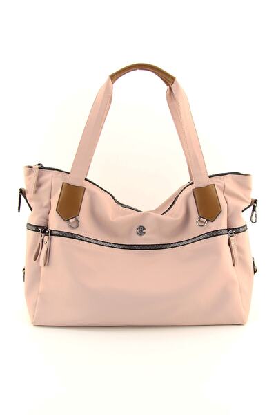 HNB Pink Washed Leather Casual Tote Women's Bag
