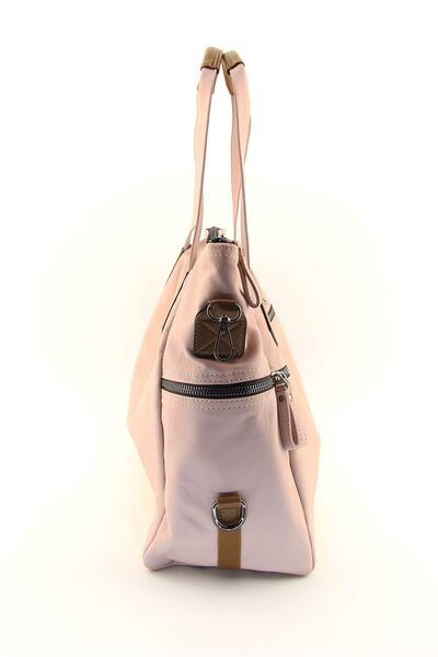 HNB Pink Washed Leather Casual Tote Women's Bag