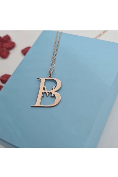 Gökdeniz 925 Iç Içe B M Harfleri Gümüş Tasarım Kolye