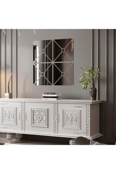 Camexstore Camex Dört Parça Çapraz Desen Yapıştırmalı Ayna