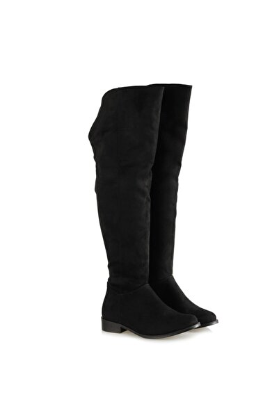 37Numara Büyük Numara Kadın Çizme Siyah Dizüstü 41-42-43-44