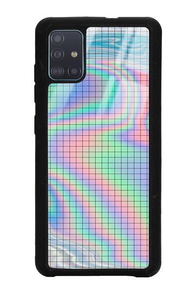 Spoyi Samsung A51 Neon Checkerboard Design Glossy Phone Case